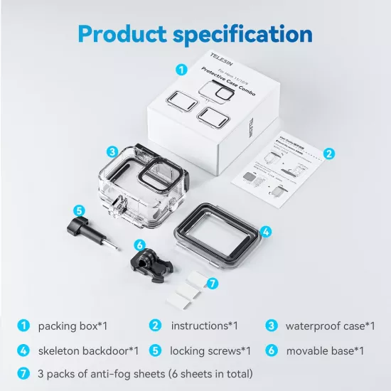 TELESIN All Scene Protective Case Waterproof Case Set for GoPro 9/10/11/12