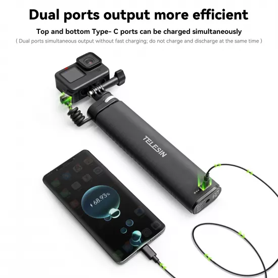 TELESIN Rechargeable Selfie Stick for Action Cameras & Smartphones TELESIN Rechargeable Selfie Stick for Action Cameras & Smartphones
