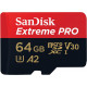 Sandisk Extreme Pro 64GB MicroSDXC 200MB/s Memory Card with SD Adapter