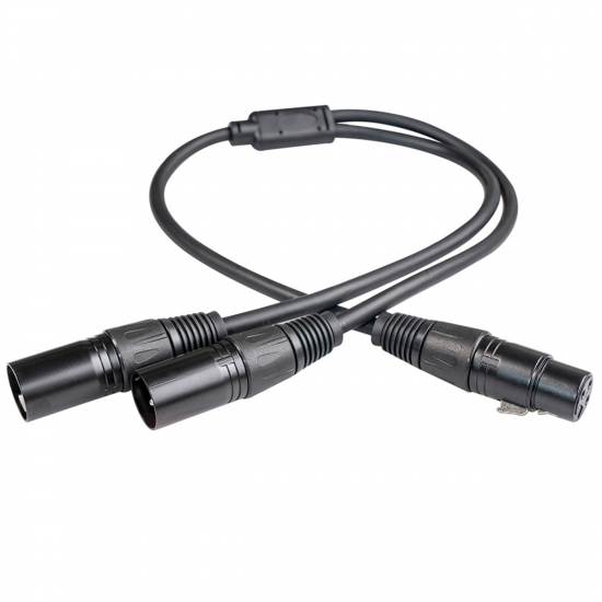 XLR Female to Dual XLR Male 3 Pin Patch Y Cable Balanced Microphone Splitter Cord 50cm