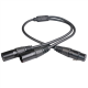 XLR Female to Dual XLR Male 3 Pin Patch Y Cable Balanced Microphone Splitter Cord 50cm