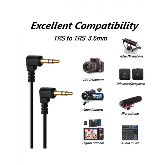 TRS-to-TRS 3.5mm Adapter Microphone Patch Cable 40cm