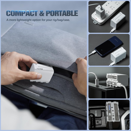 VILTROX NP-F970 Battery 6600mah with USB-C Charging Port