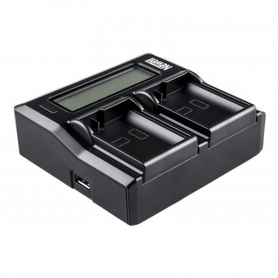 Newell DC-LCD Two-channel Charger for LP-E6 Batteries