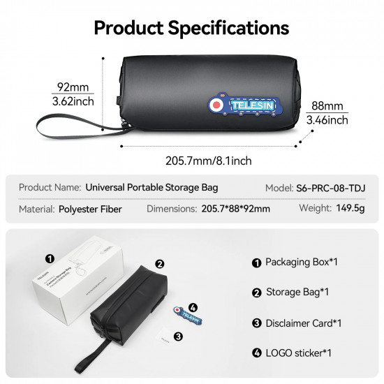 TELESIN Universal Portable Storage Bag For DJI OSMO Pocket 3 TELESIN Universal Portable Storage Bag For DJI OSMO Pocket 3