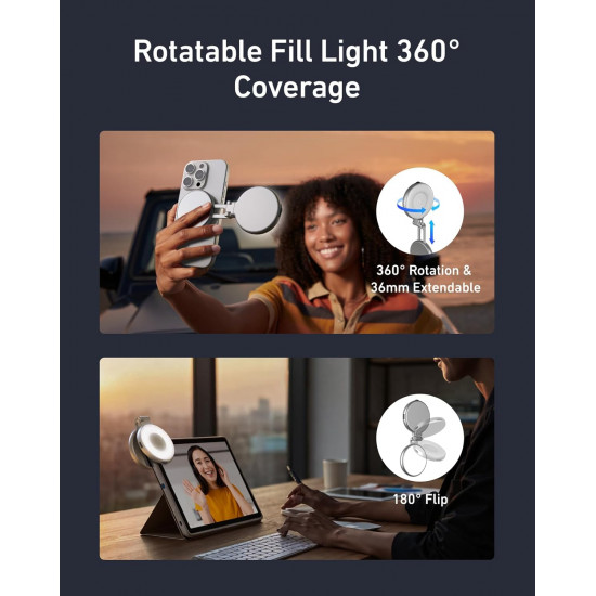 TELESIN C03 Magnetic Selfie Ring Light