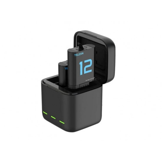 TELESIN Charging Case With 2 Batteries for Hero 12/11/10/9