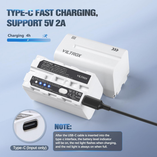 VILTROX NP-F750 Rechargeable Lithium-Ion Battery with USB-C Charging Port