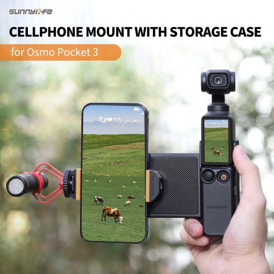 Sunnylife Phone Holder Mount Expansion Adapter Protective Cover for Osmo Pocket 3