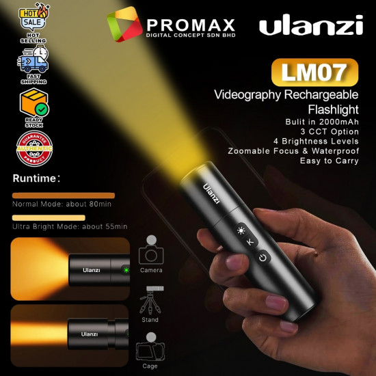 Ulanzi LM07 Photography Rechargeable Flashlight Ulanzi LM07 Photography Rechargeable Flashlight