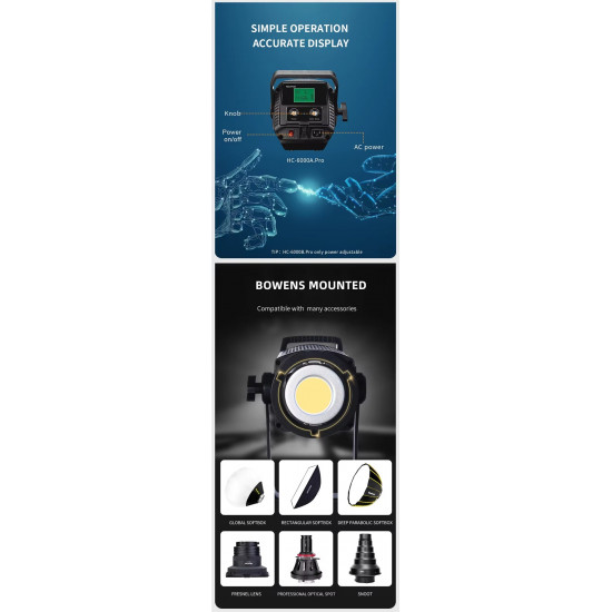 NiceFoto HC-6000A.Pro 600W Bi-Color COB LED Video Light