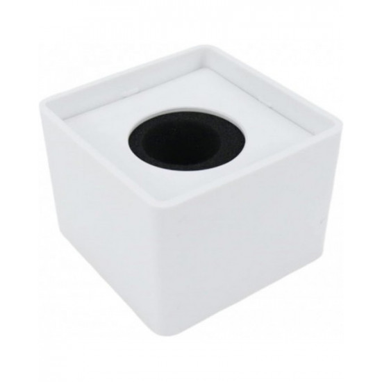 Microphone Interview Handheld Adapter with Foam and Square Cube White