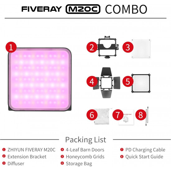 Zhiyun FIVERAY M20C RGB LED Light (Combo Version) Zhiyun FIVERAY M20C RGB LED Light (Combo Version)