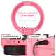 Godox LR160 Pink Led Ring Light with Make Up Mirror Bi-color 3300-8000K 18W Video Selfie Makeup Fill Lighting Live Shooting