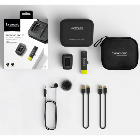 Saramonic Blink 500 Pro B3 Dual-Channel 2.4G Wireless Microphone System for Lightning iOS Devices Saramonic Blink 500 Pro B3 Dual-Channel 2.4G Wireless Microphone System for Lightning iOS Devices