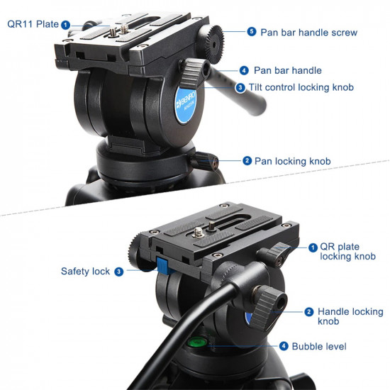 BENRO KH25N KH-25N Video Camera Tripod Professional Hydraulic Head Magnesium Alloy Tripod+Video Tripods Bag