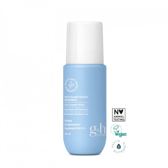 Protect Antiperspirant Deodorant Roll-On g&h GOODNESS & HEALTH™  - مزيل عرق بالسيكا و الروز ماري زيت الشاي الاخضر 100 مل
