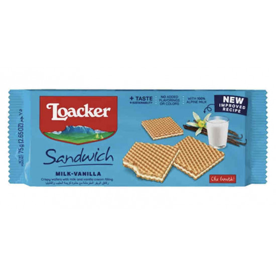 لواكر ويفر ساندويتش محشو بكريمة الفانيلا والحليب_25جرام