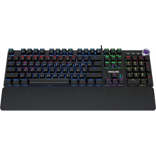 كيبورد مومينتم ميكانيكي سلكي للالعاب من فيليبس، لون اسود كيبورد مومينتم ميكانيكي سلكي للالعاب من فيليبس، لون اسود