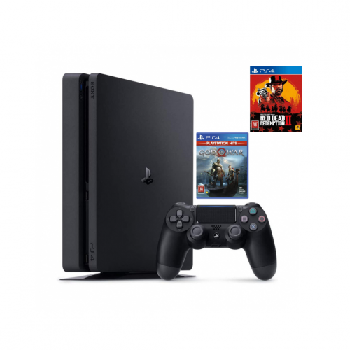 حزمة سوني بلاي ستيشن 4 مع لعبتين قود اوف وار وريد ديد 2
