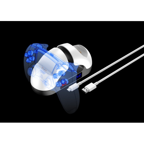 قاعدة شاحن يد بلايستيشن 5 لون اسود ابيض