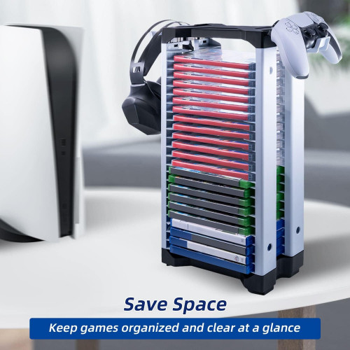 برج تخزين الالعاب  يخزن 12 قرص العاب او بلو راي - حامل العاب لاجهزة بلاي ستيشن 4 وبلاي ستيشن 5 واكس بوكس ون واكس بوكس سلسلة اكس/اس ونينتندو سويتش