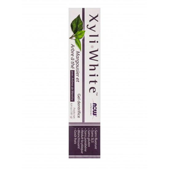 Now Foods Solutions XyliWhite معجون أسنان جل النيم وشجرة الشاي 181 جرام