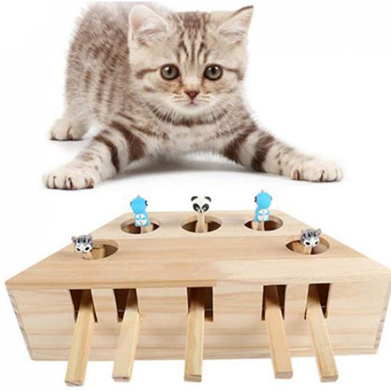 لعبة الذكاء Whack-A-Mole الخشبية للقطط و الكلاب 