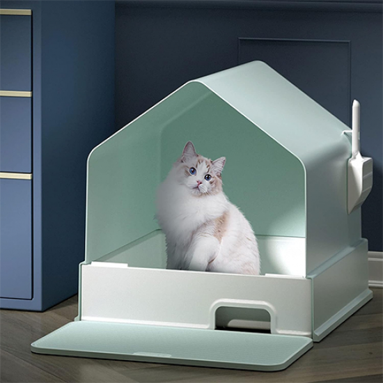 ليتربوكس Nutra cat صندوق فضلات تصميم كوخ مع درج منزلق الوان متعددة