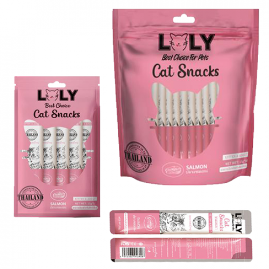 حلوى كريمية LOLY CAT بطعم السلمون افضل مكافأة للقطط الصغيرة و الكبيرة