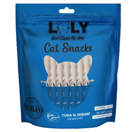 حلوى كريمية LOLY CAT بطعم التونة و الجمبري افضل مكافأة للقطط الصغيرة و الكبيرة