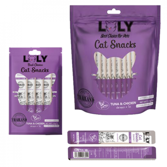 حلوى كريمية LOLY CAT بطعم التونة و الدجاج افضل مكافأة للقطط الصغيرة و الكبيرة حلوى كريمية LOLY CAT بطعم التونة و الدجاج افضل مكافأة للقطط الصغيرة و الكبيرة