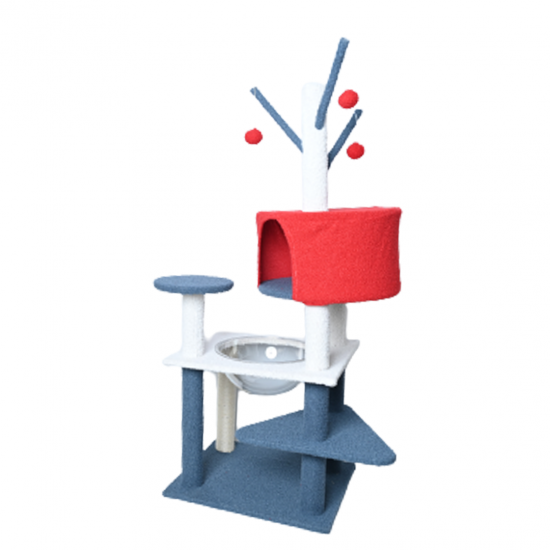 Cat Tree House برج الخدش متعدد الطوابق مع كبسولة فضائية MR12 تصميم ياباني