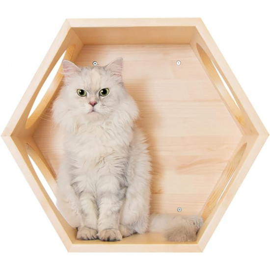 كبسولة فضائية خشبية سداسية الشكل تثبت على الحائط A space capsule for cats كبسولة فضائية خشبية سداسية الشكل تثبت على الحائط A space capsule for cats