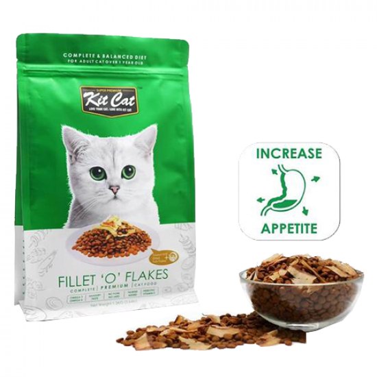 دراي فود كت كات Kit Cat Flilet 'O' Flakes للقطط فيليت او فليكس لفتح الشهيه 