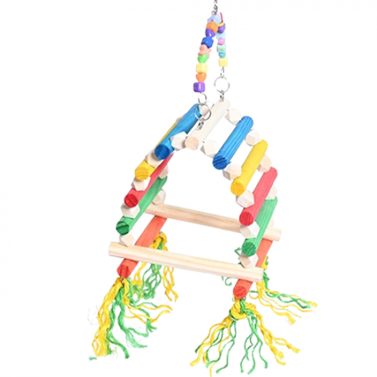 ارجوحة العصافير الخشبية الملونة Bird swing