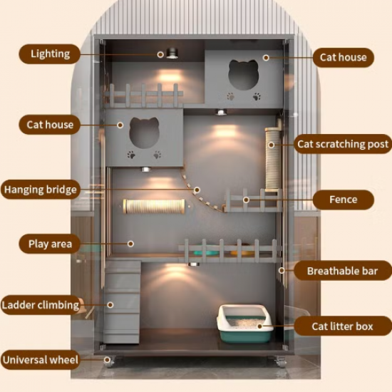 فيلا فاخرة cat villa بتصميم عصري وراقي بعدة ادوار والعاب للقطط فيلا فاخرة cat villa بتصميم عصري وراقي بعدة ادوار والعاب للقطط