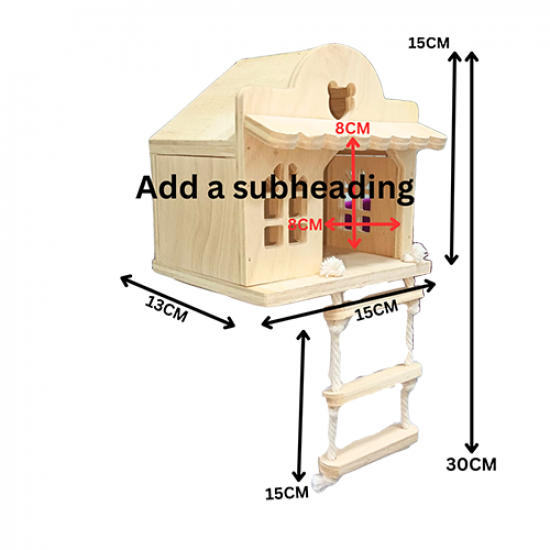 بياضة للطيور على شكل كوخ خشب تايلندي مع سلم HOME 5