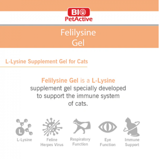 فيتامين Felilysine Gel من BIO ليسين جل 100 مل لدعم جهاز مناعة للقطط