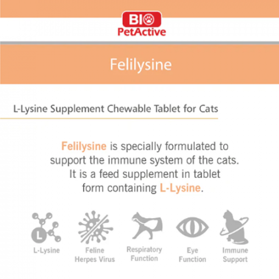 مكمل غذائي للقطط Bio Petactive Felilysine For Cats لدعم المناعة 