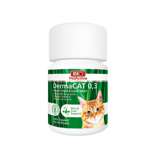 فيتامين القطط Bio PetActive Dermacat بالثوم وخميرة البيرة