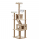 ZAKVIE Cat Tree برج خدش خشبي مع عش شفاف للقطط 2123