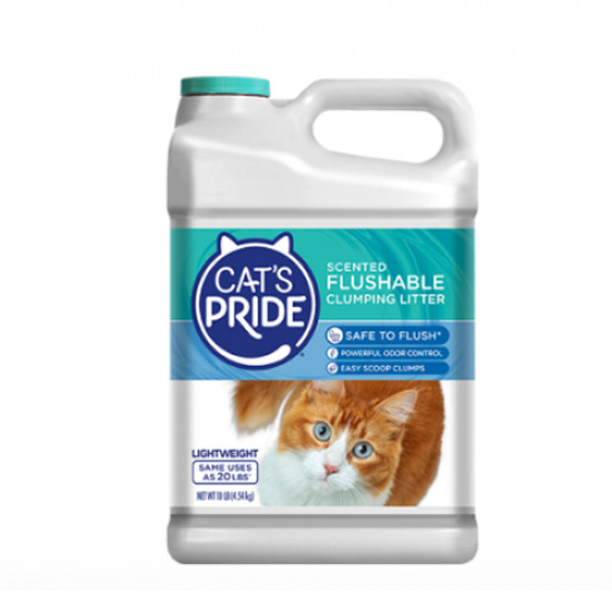 تراب فضلات القطط كاتس برايد Cat's Pride خفيف الوزن وقابل للغسل ومعطر 
