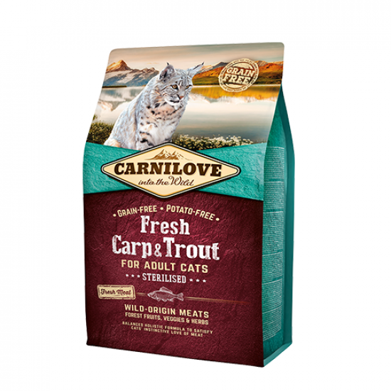 كارنيلوف دراي فود Carnilove dry food سرطان البحر و الشبوط للقطط المعقمة كارنيلوف دراي فود Carnilove dry food سرطان البحر و الشبوط للقطط المعقمة