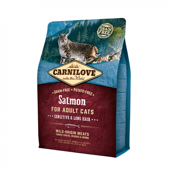 كارنيلوف Carnilove dry food بسمك السالمون للقطط ذوات الشعر الطويل و الحساسة كارنيلوف Carnilove dry food بسمك السالمون للقطط ذوات الشعر الطويل و الحساسة