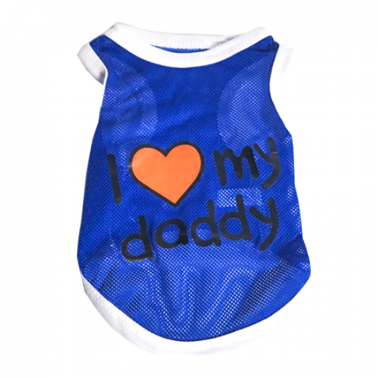 تيشرت I love My daddy للحيوانات الاليفة لون ازرق