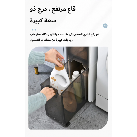 خزانة حمام لا تأخذ مساحة - لتنظيم وحفظ المنظفات والمناديل 