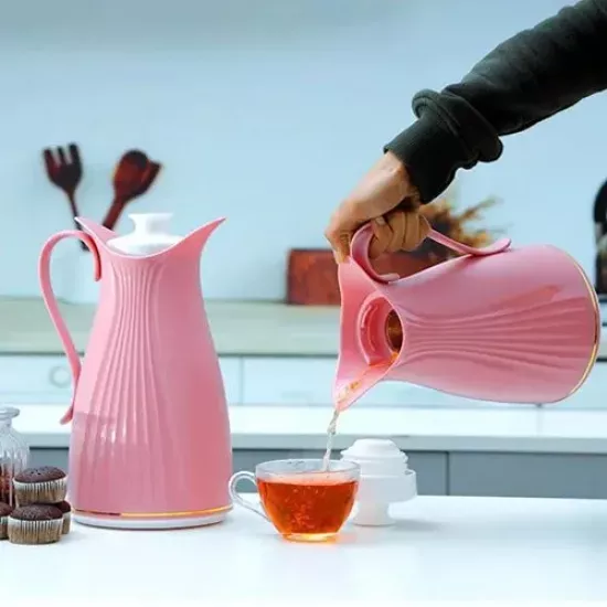 طقم ثلاجات قهوة وشاي اليزا وردية أنيقة من رويال فورد