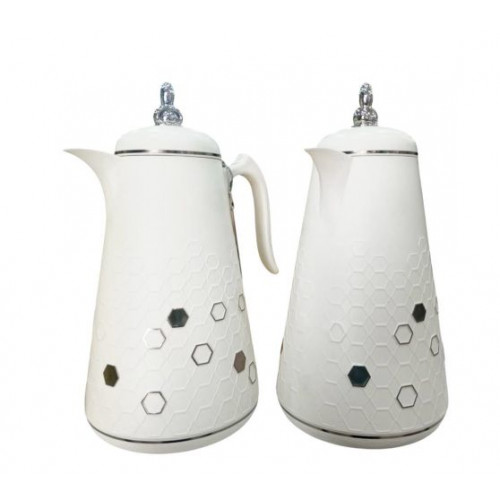 طقم ثلاجات شهد العرب لون أبيض فاخر سعة 1+لتر