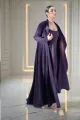 عباية كريب بنفسجي غامق فاخر 013